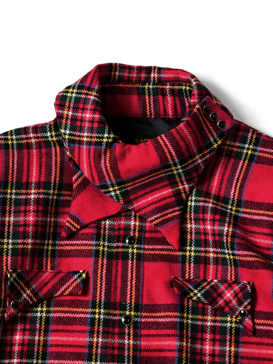 Kapital Tartan Check Layered Collar Opera Western Shirt (long sleeve) women