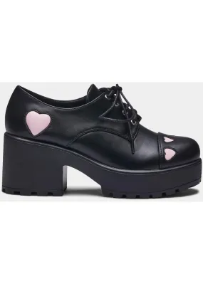 Koi Footwear Tennin Heart Platform Shoes Black