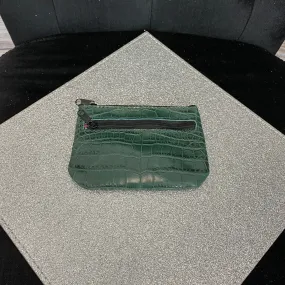 Leather Coin Purse - Croc Leather - Green