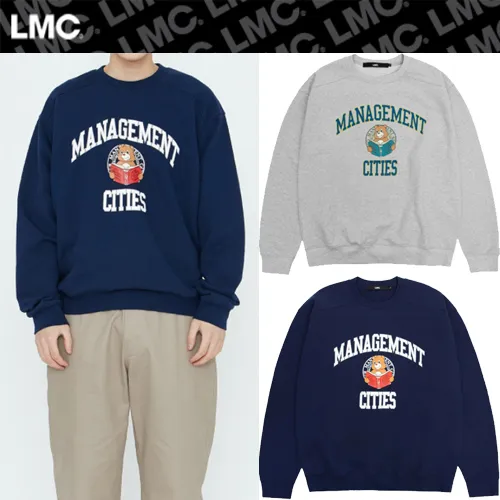 LMC  |Unisex Street Style Long Sleeves Logo Animal Motif