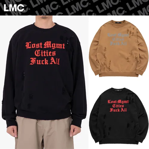 LMC  |Unisex Street Style Long Sleeves Logo Sweatshirts