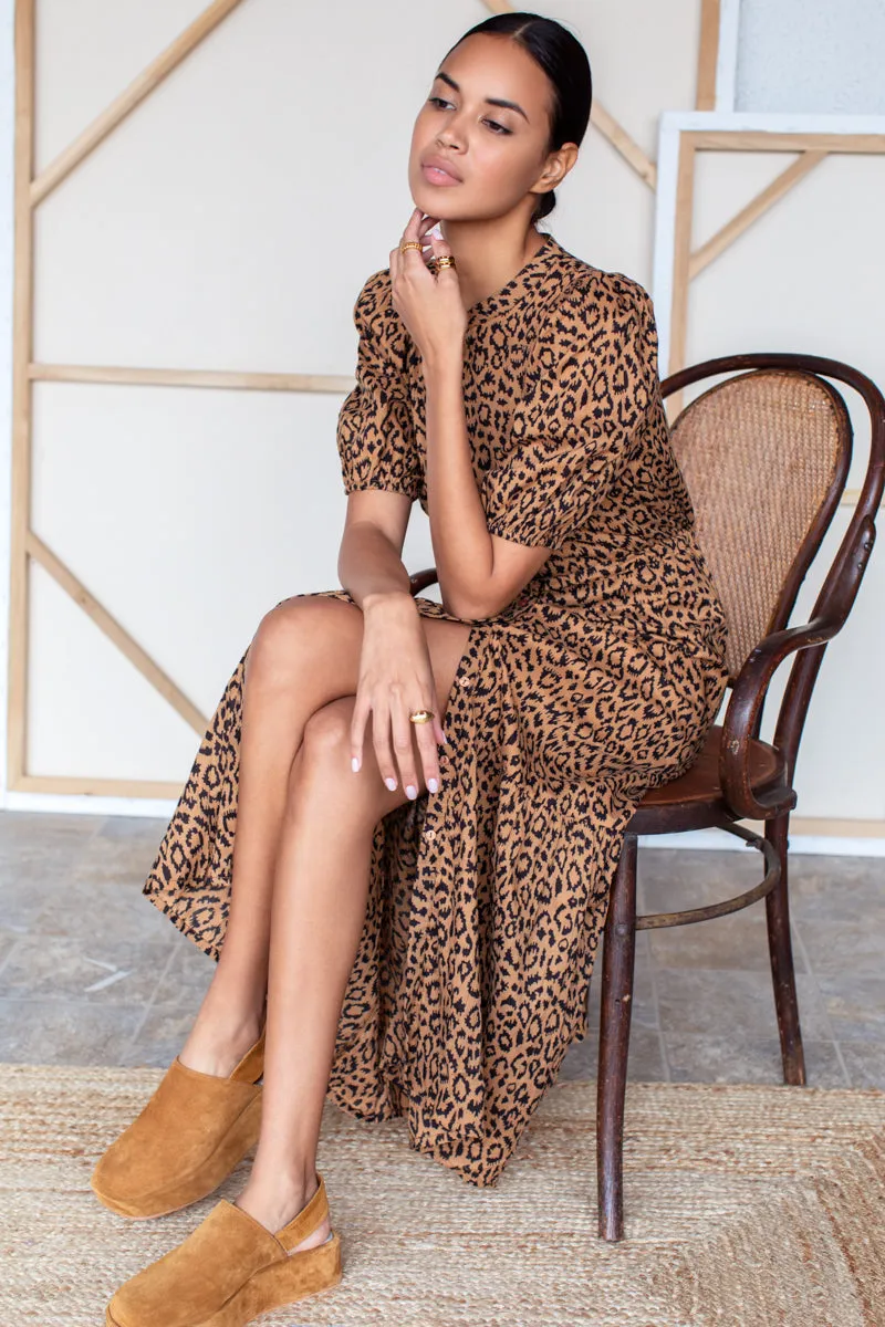 Lucy Dress - Vintage Leopard Organic