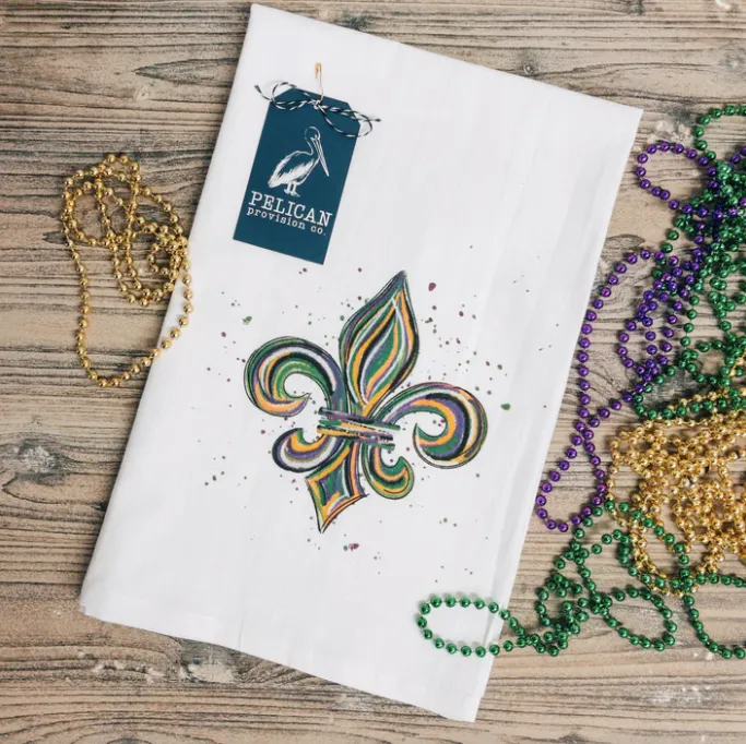 Mardi Gras Fleur De Lis Kitchen Towel