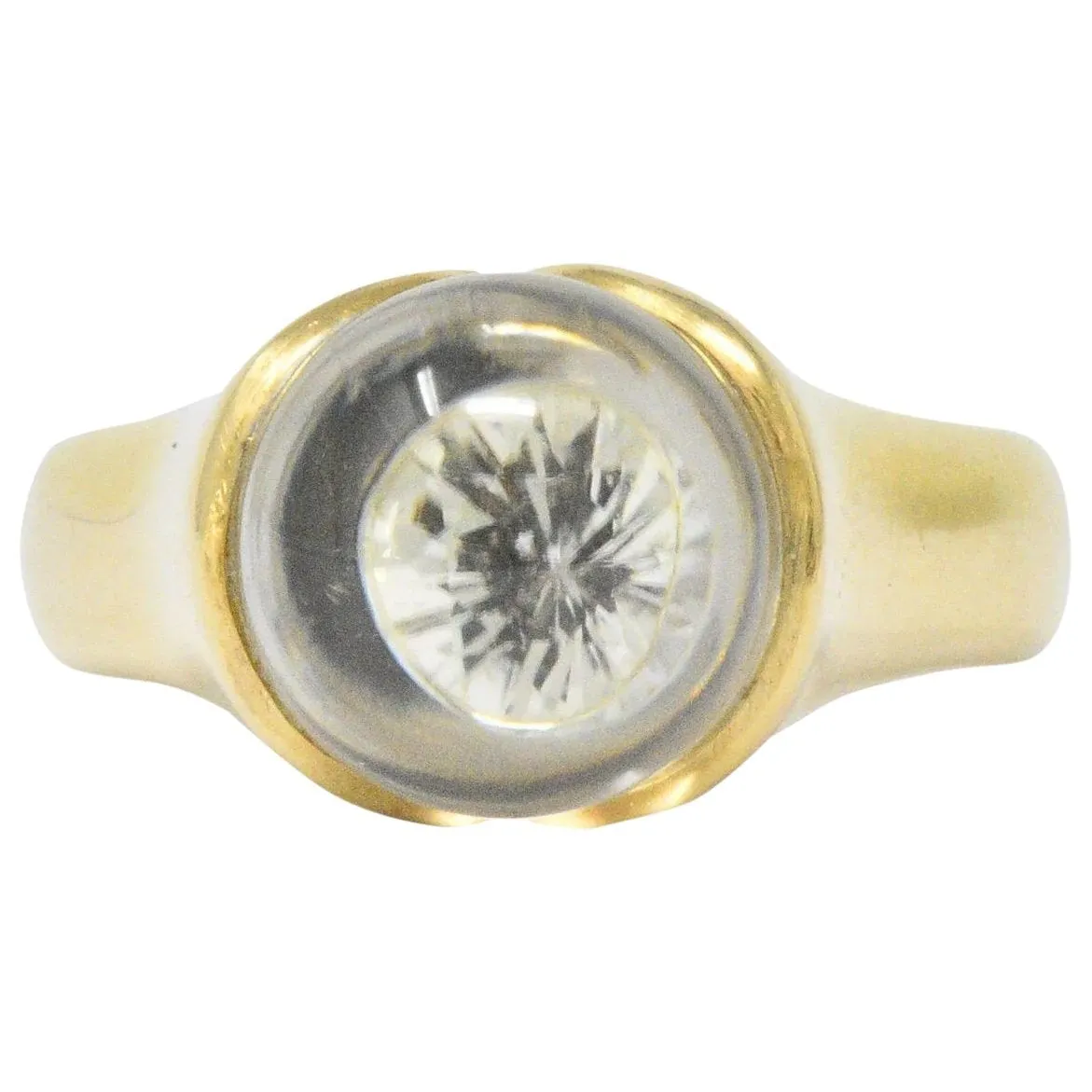 Mauboussin Paris Diamond Rock Crystal 18 Karat Gold Ring