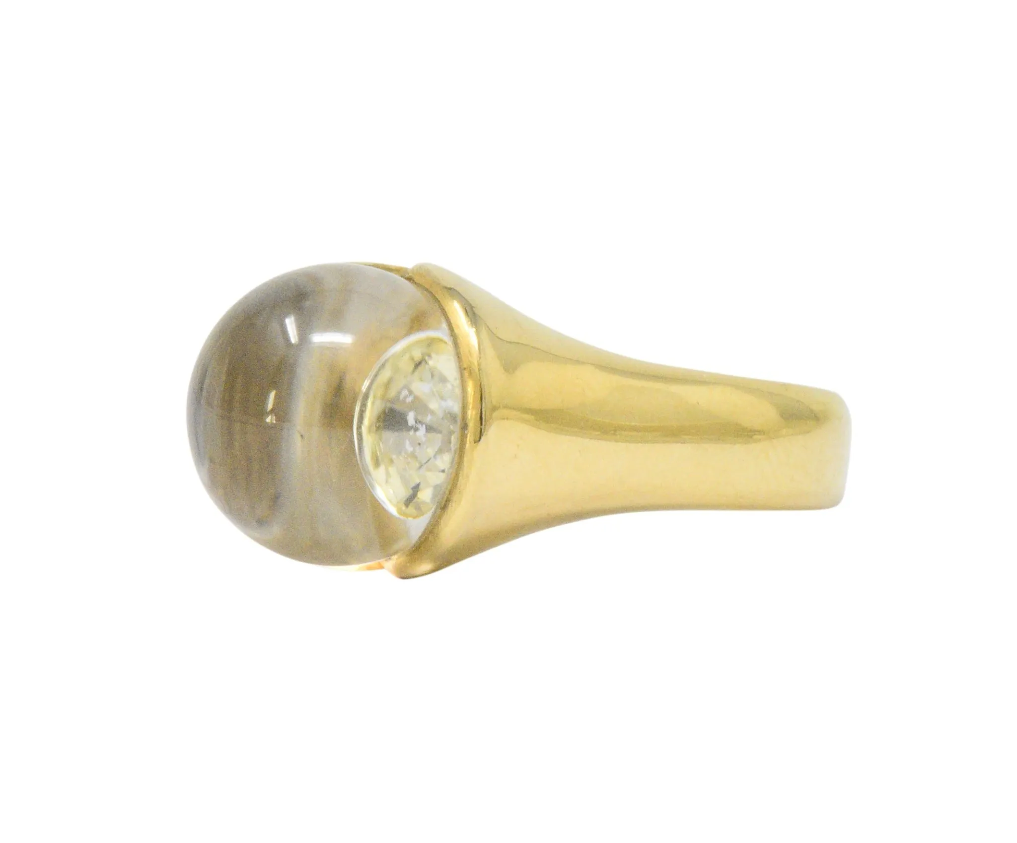 Mauboussin Paris Diamond Rock Crystal 18 Karat Gold Ring