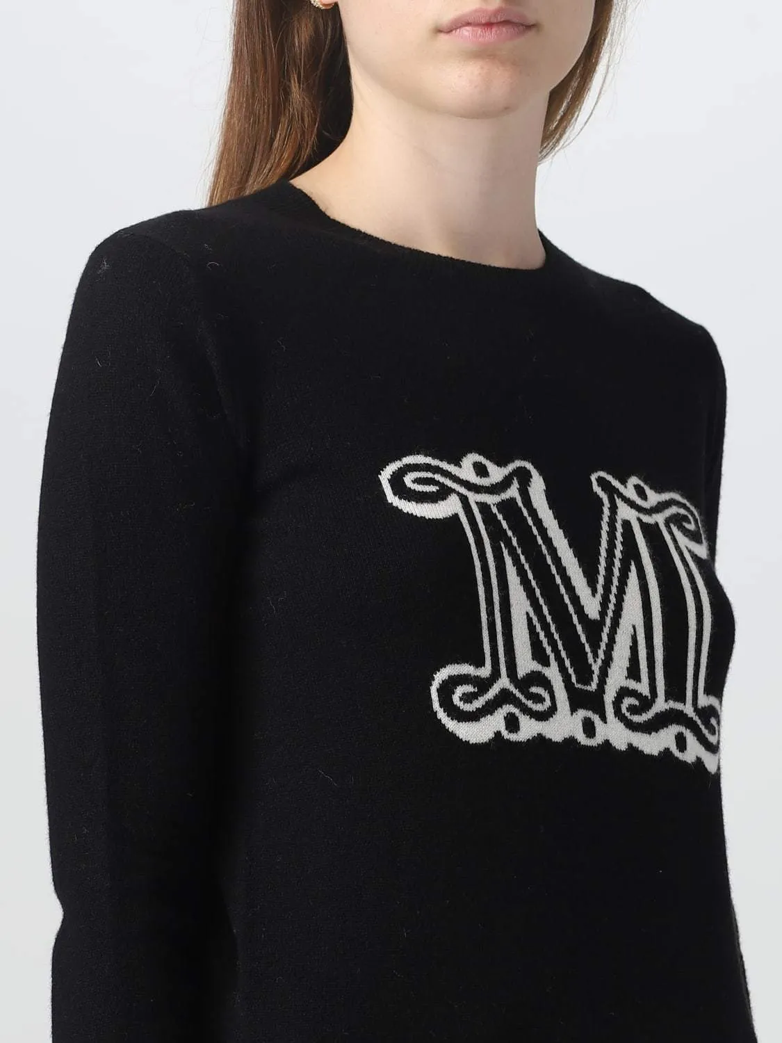 MaxMara  |Casual Style U-Neck Long Sleeves Plain Logo