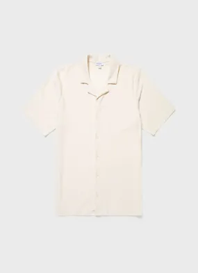 Men's Undyed Towelling Camp Collar Shirt in Undyed