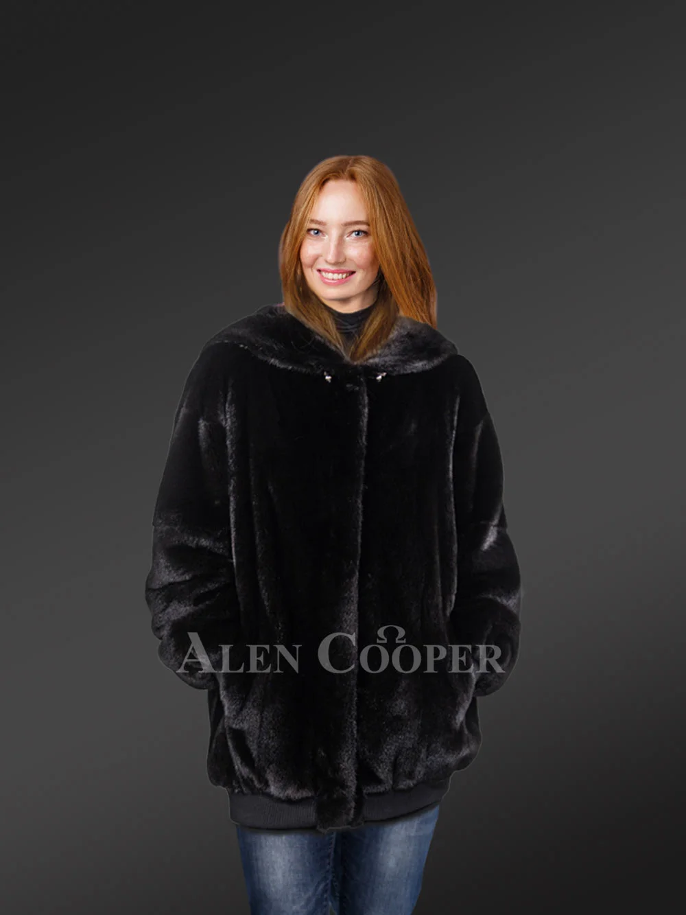 Mid Length Mink Coat with Hood For An All-Time Modish Look