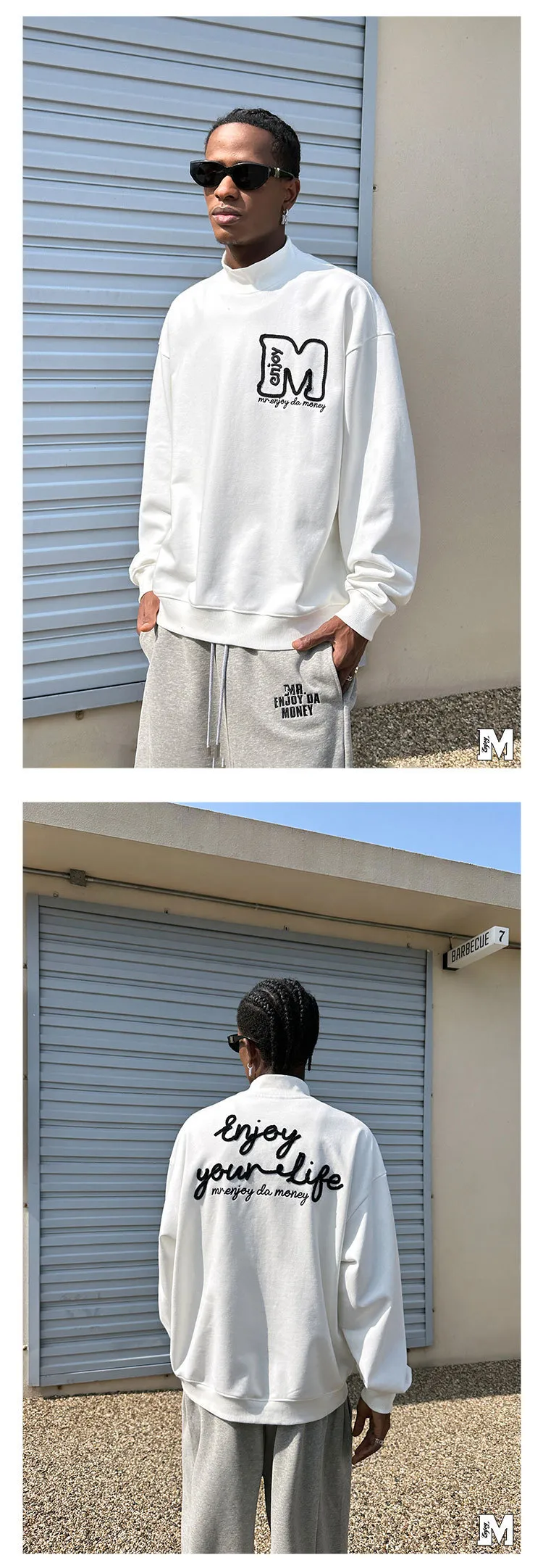 MR. ENJOY DA MONEY  |Street Style Long Sleeves Sweatshirts