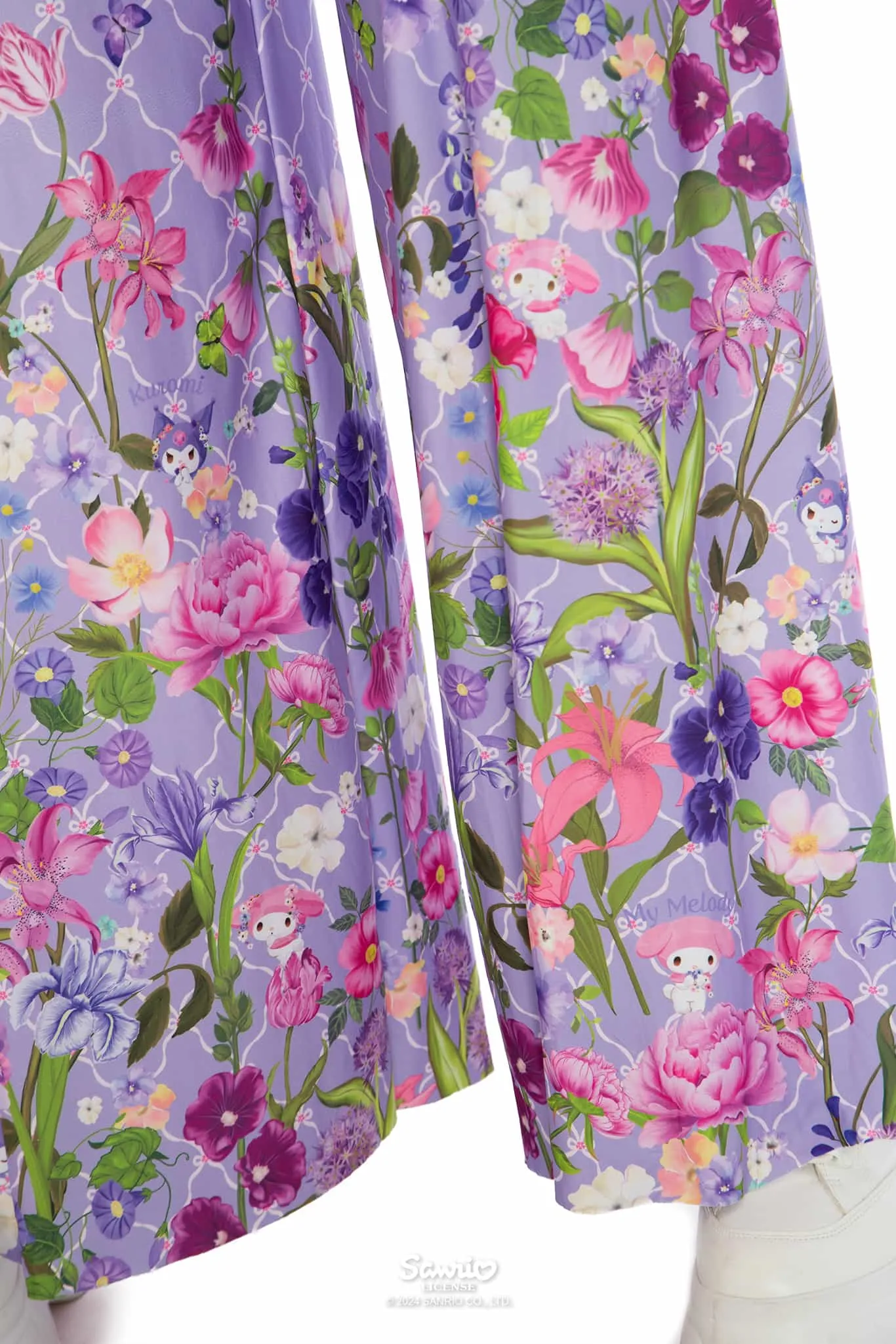 My Melody And Kuromi Floral Purple Palazzo Pants