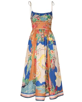 Nautical Map Alight Picnic Midi Dress