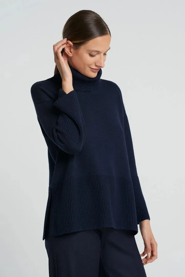 Neffa Wool Turtleneck Sweater - Black