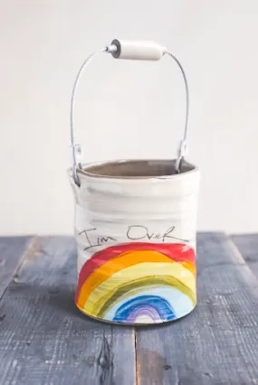 Over It Hand Painted Ceramic Small Bucket