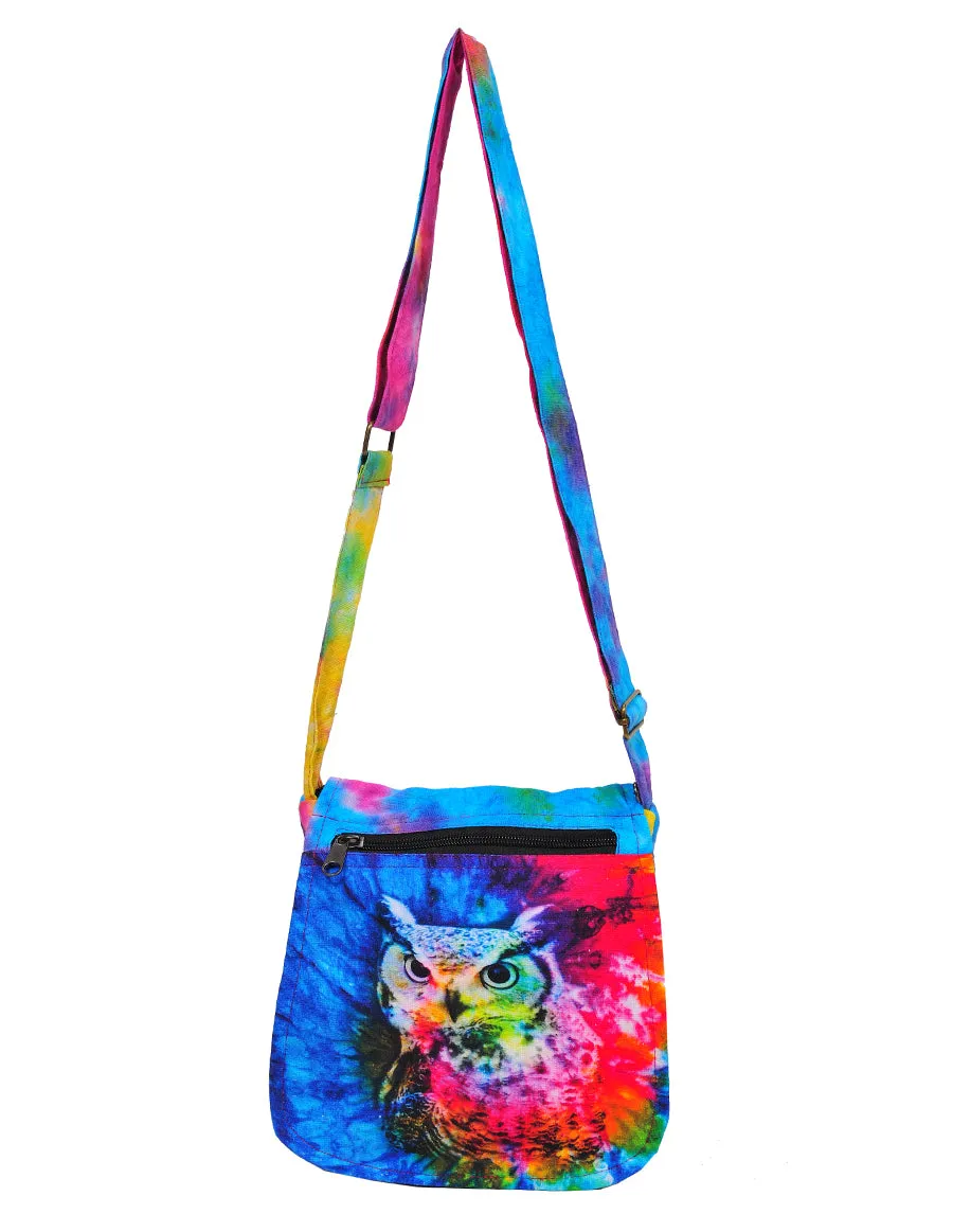 Owl Print Messenger Bag