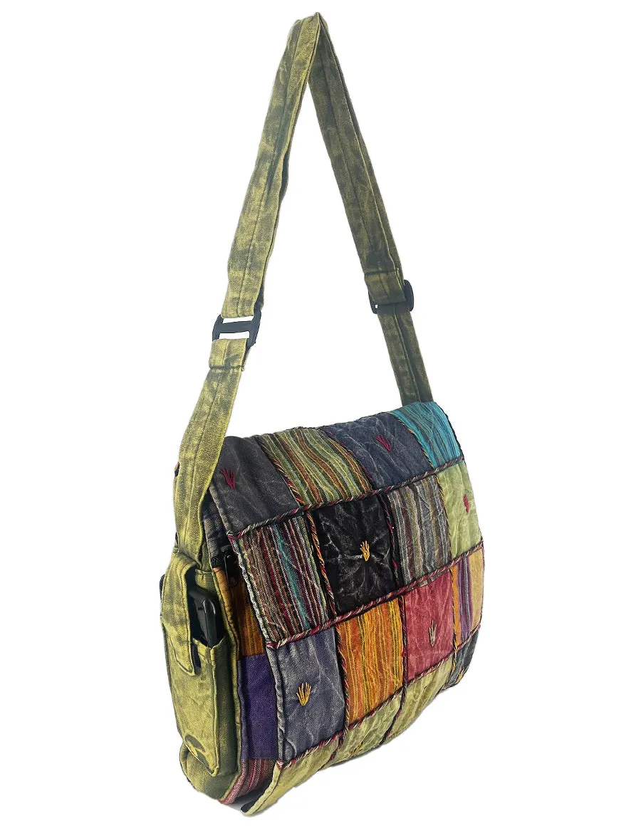 Patchwork Embroidered Cotton Tote Bag