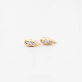 Pavé Water Drop Studs