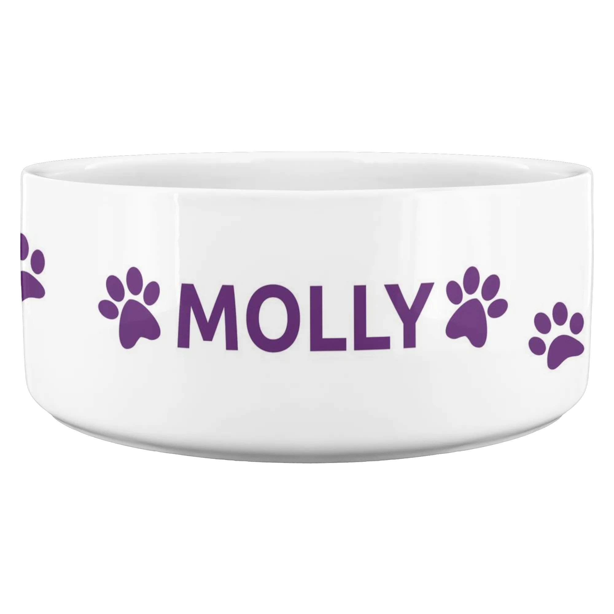 Personalized Ceramic Dog Bowl Paw Name