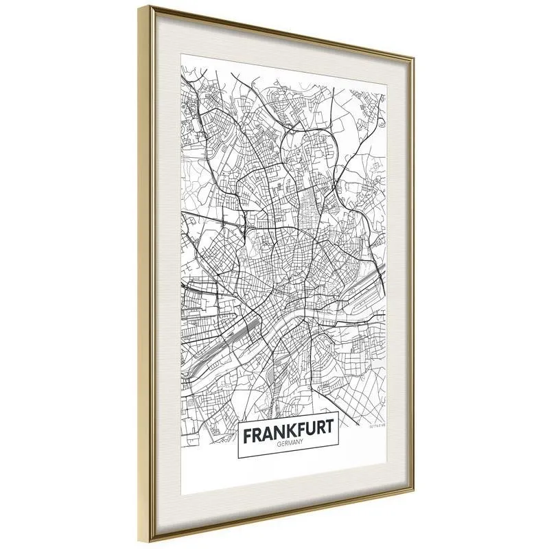 Poster City map: Frankfurt