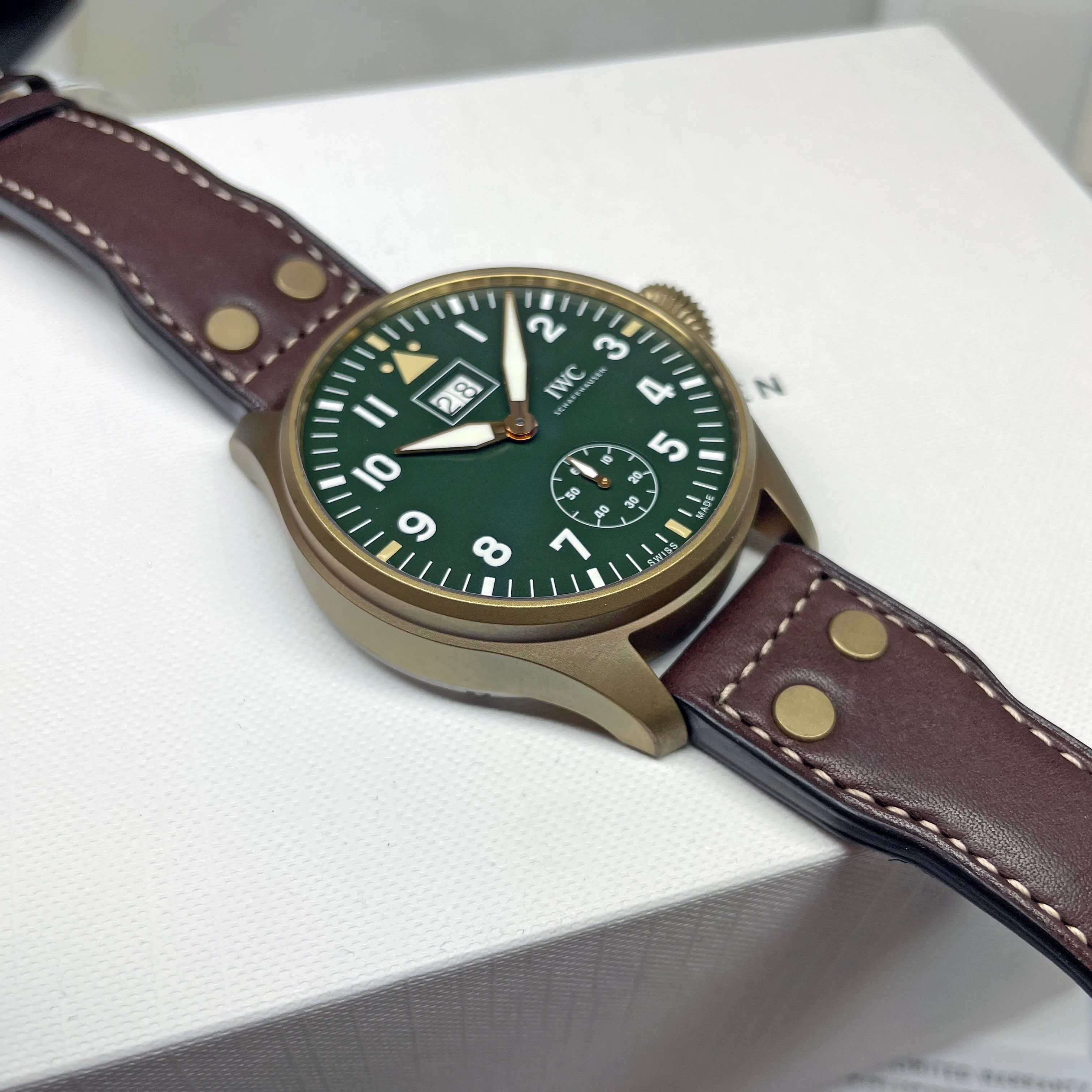 Pre-Owned IWC Spitfire Mission Accomplished Watch 46.2mm Green Bronze IW510506