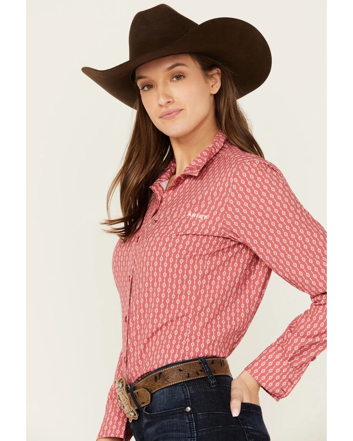 Product Name:  Ariat Women's Southwestern Striped VentTek Long Sleeve Button-Down Western Shirt