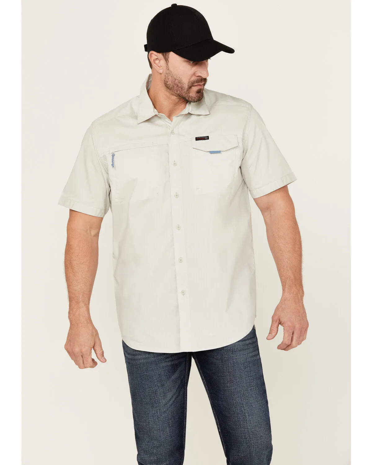 Product Name:  ATG by Wrangler Men's Solid Short Sleeve Button-Down Performance Western Shirt