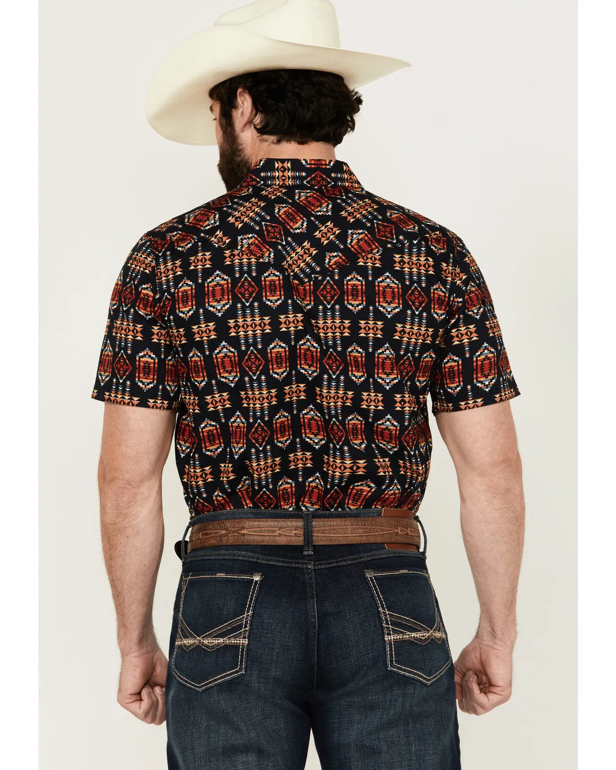 Product Name:  Cody James Men's Axe Throw Southwestern Print Short Sleeve Snap Western Shirt - Big