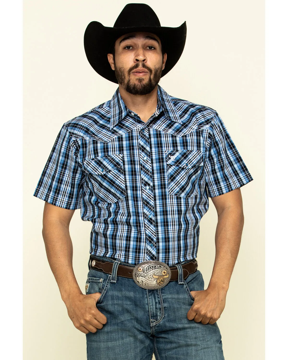 Product Name:  Cowboy Hardware Men's Heeler Plaid Short Sleeve Western Shirt