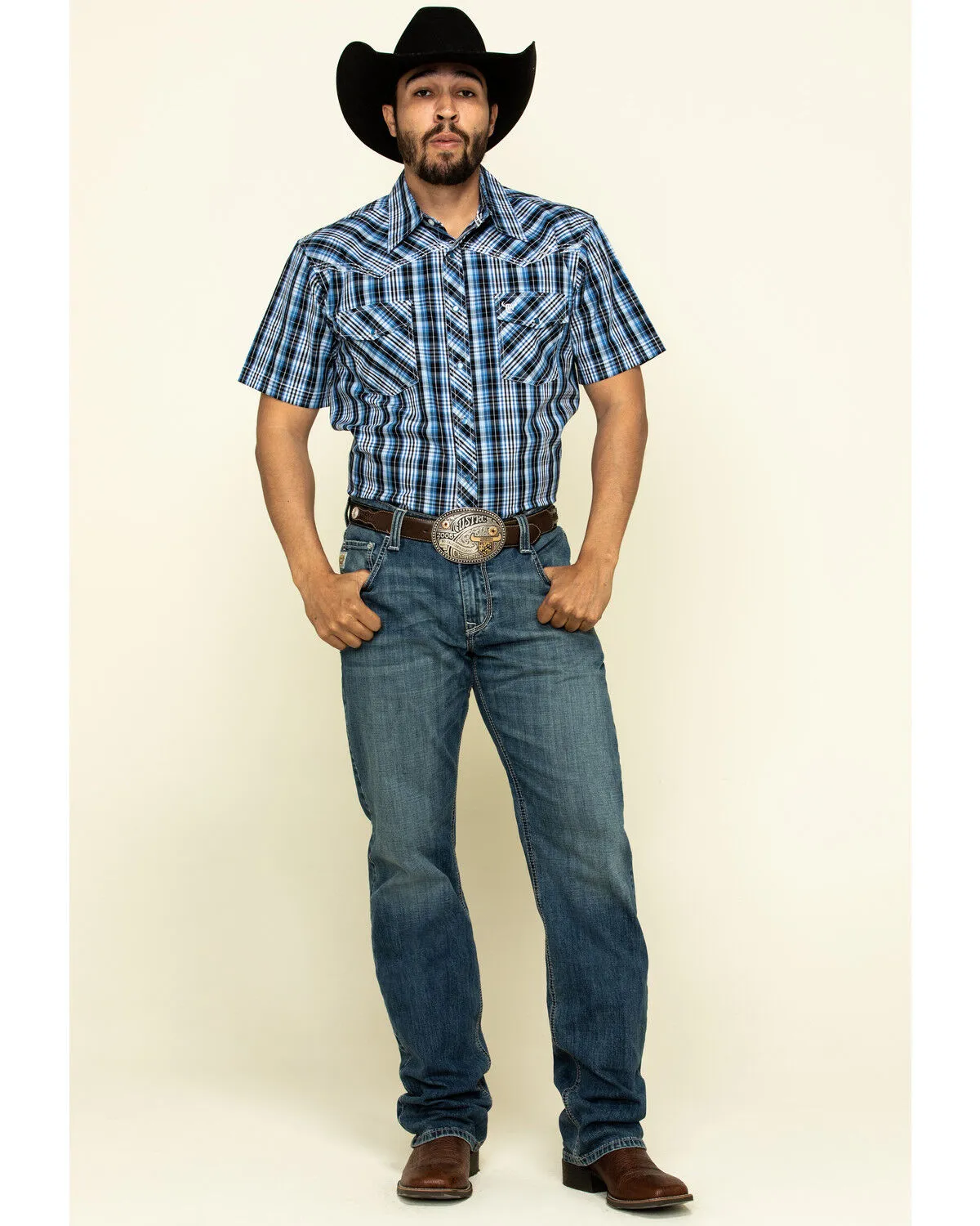 Product Name:  Cowboy Hardware Men's Heeler Plaid Short Sleeve Western Shirt