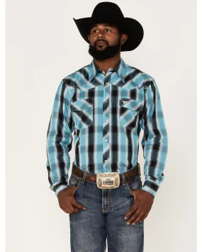 Product Name:  Cowboy Hardware Men's Hombre Large Plaid Print Long Sleeve Pearl Snap Western Shirt