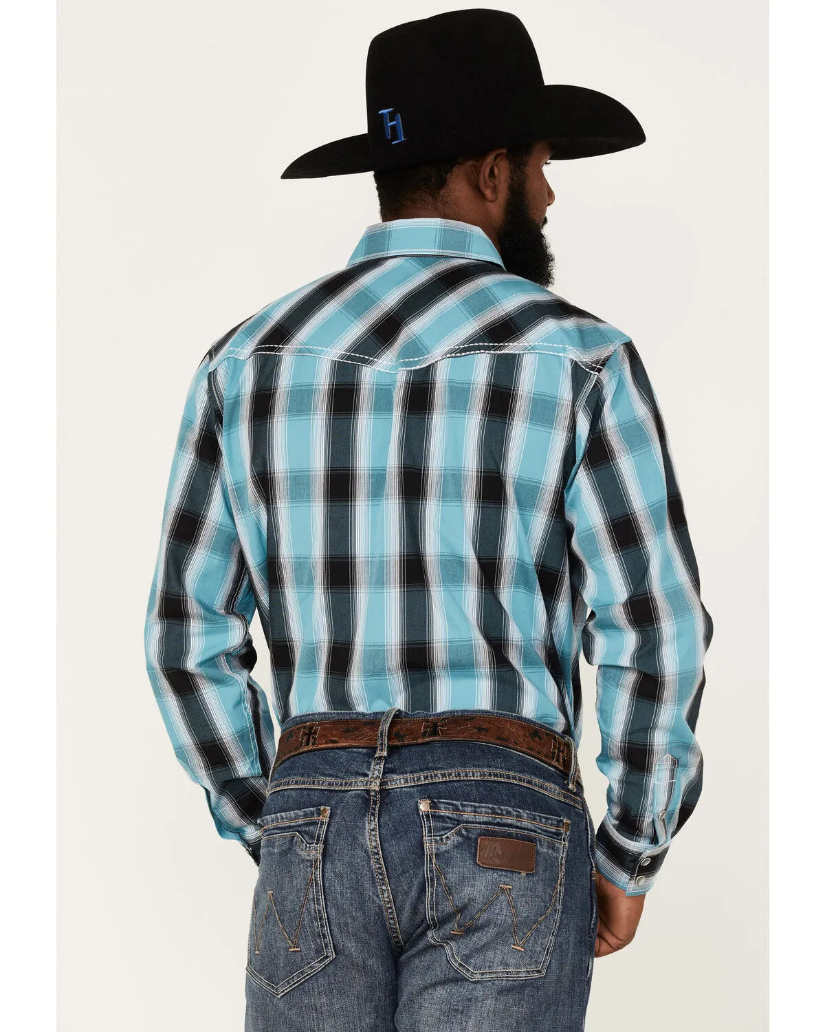 Product Name:  Cowboy Hardware Men's Hombre Large Plaid Print Long Sleeve Pearl Snap Western Shirt