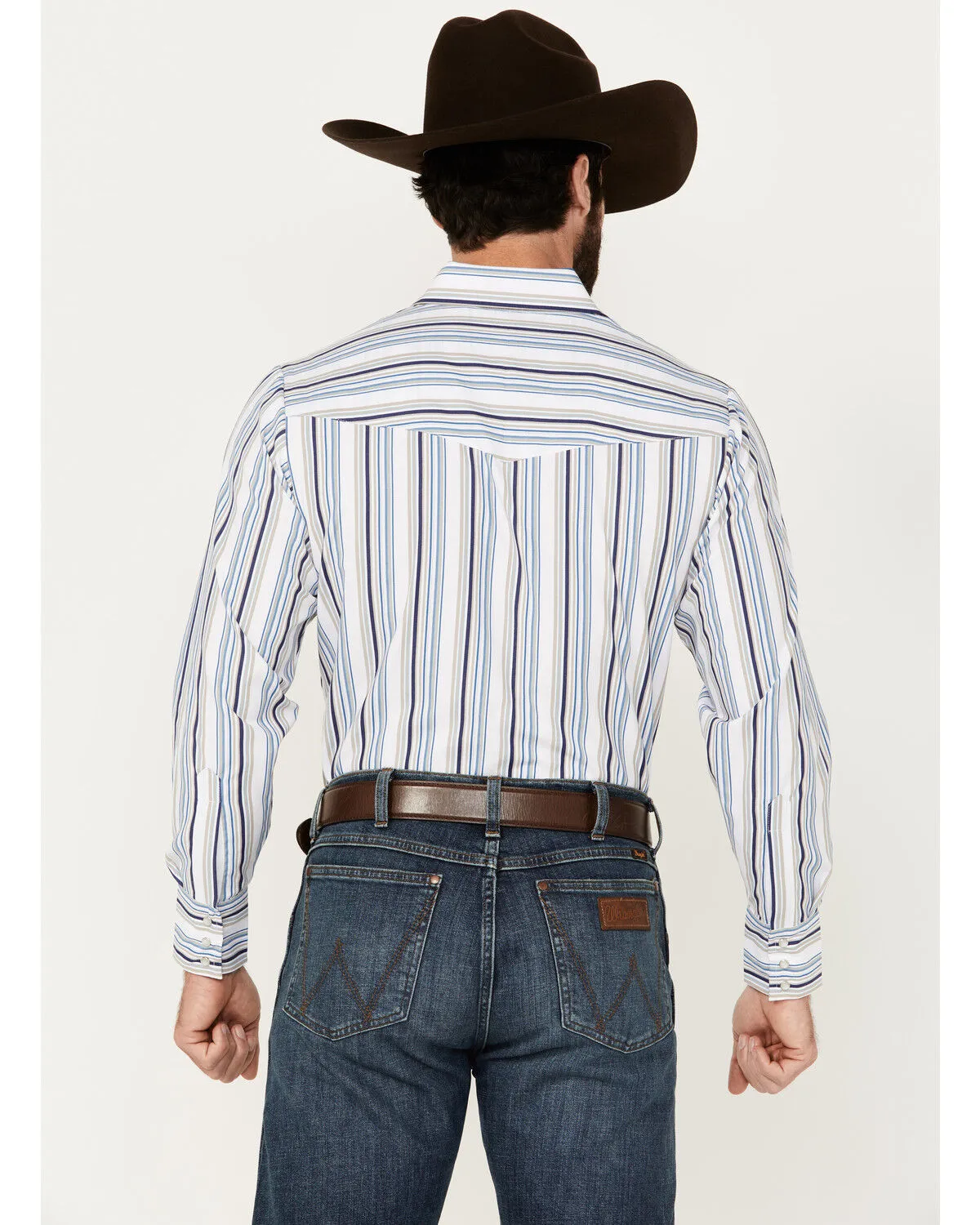 Product Name:  Ely Walker Men's Striped Print Long Sleeve Pearl Snap Western Shirt