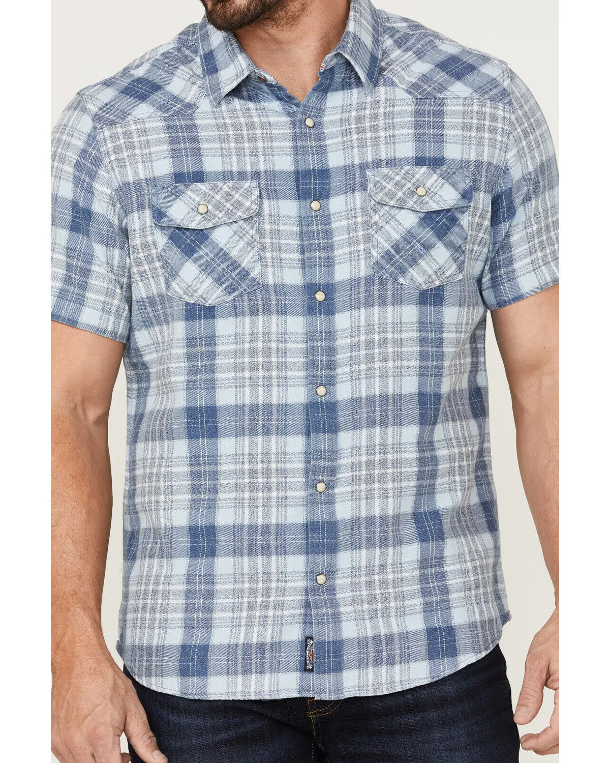 Product Name:  Flag & Anthem Men's Desert Son Cookeville Vintage Large Plaid Short Sleeve Snap Western Shirt