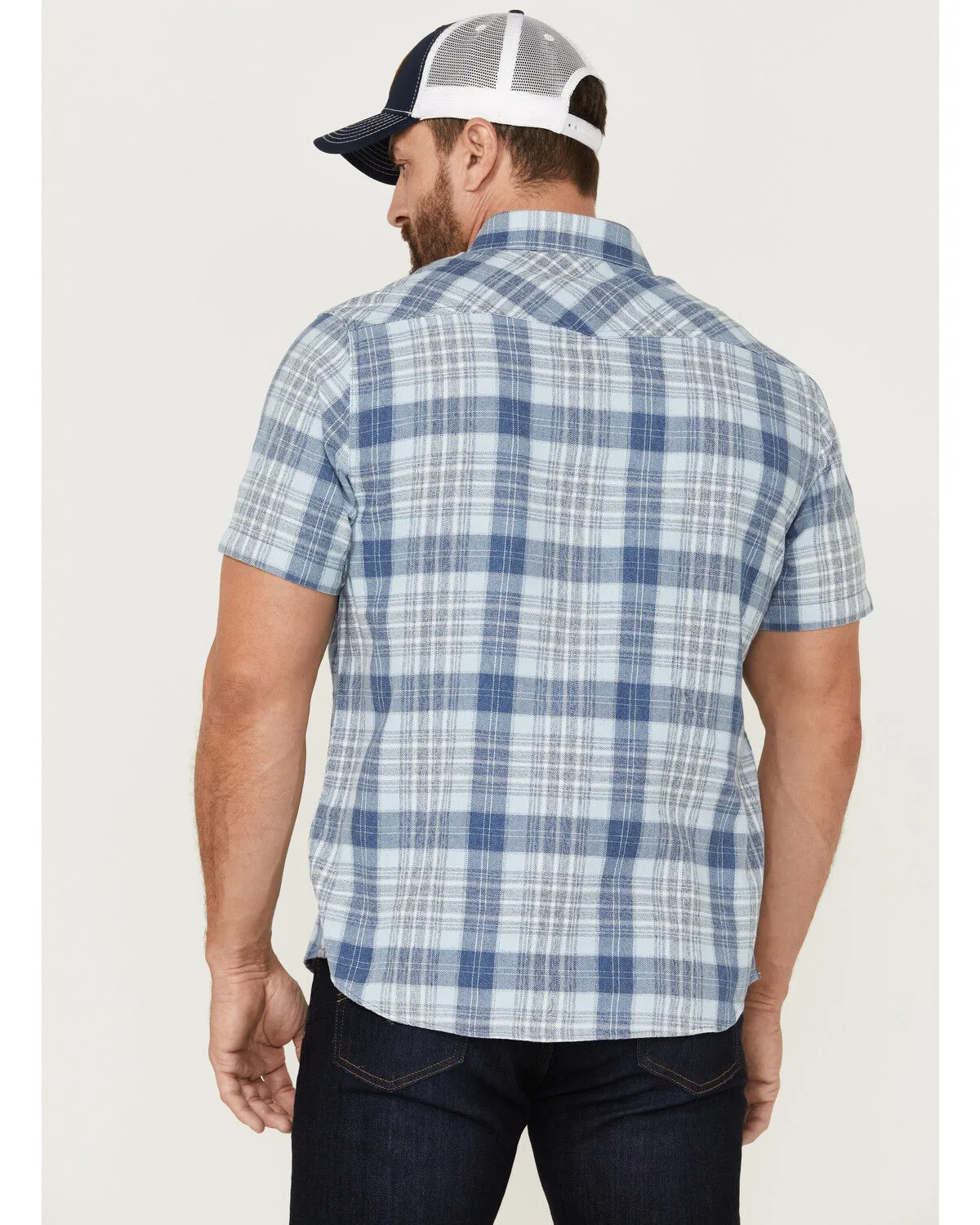 Product Name:  Flag & Anthem Men's Desert Son Cookeville Vintage Large Plaid Short Sleeve Snap Western Shirt