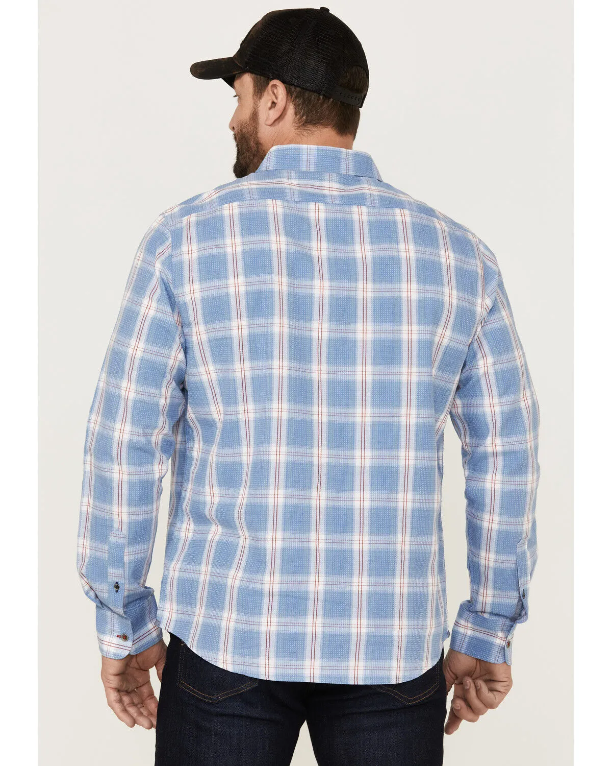 Product Name:  Flag & Anthem Men's Sanderson Dobby Plaid Long Sleeve Button Down Western Shirt