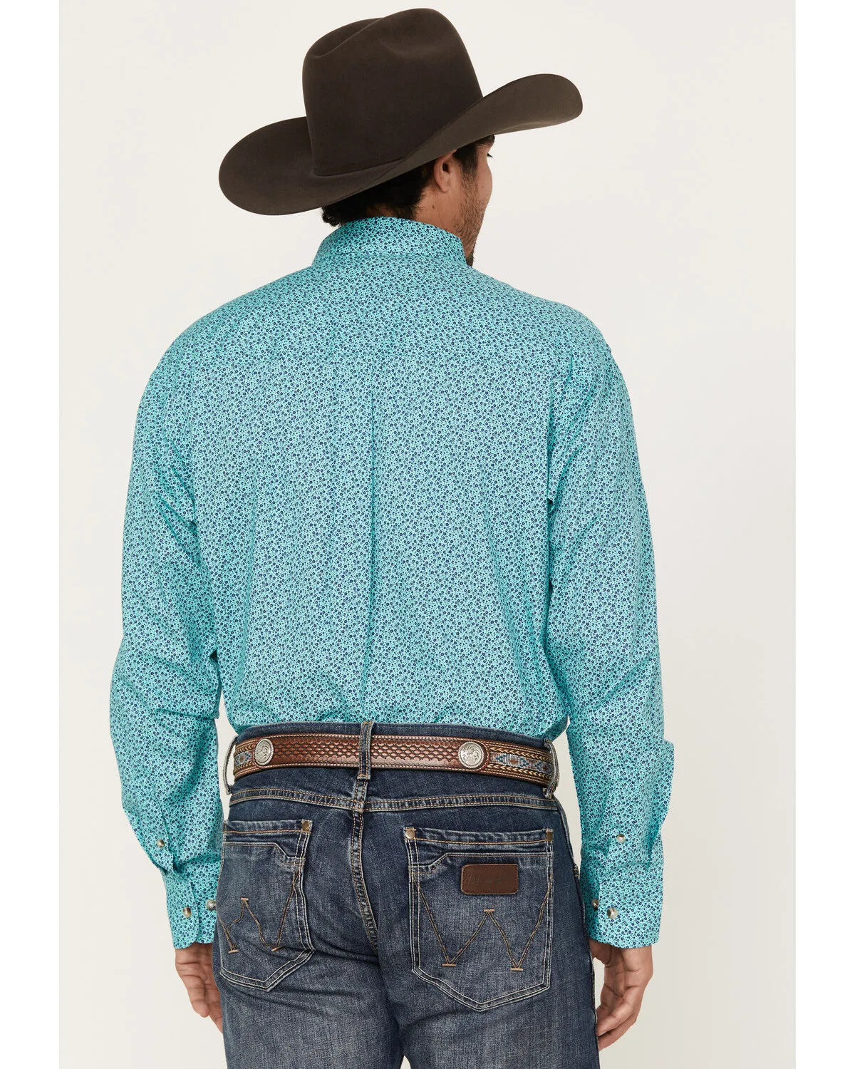 Product Name:  George Strait by Wrangler Men's Floral Print Long Sleeve Button-Down Western Shirt