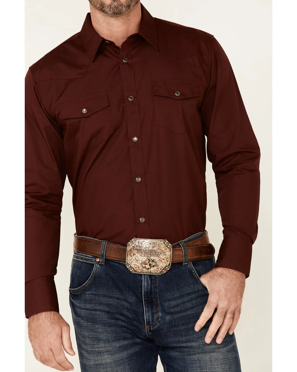 Product Name:  Gibson Men's Basic Solid Long Sleeve Pearl Snap Western Shirt - Tall