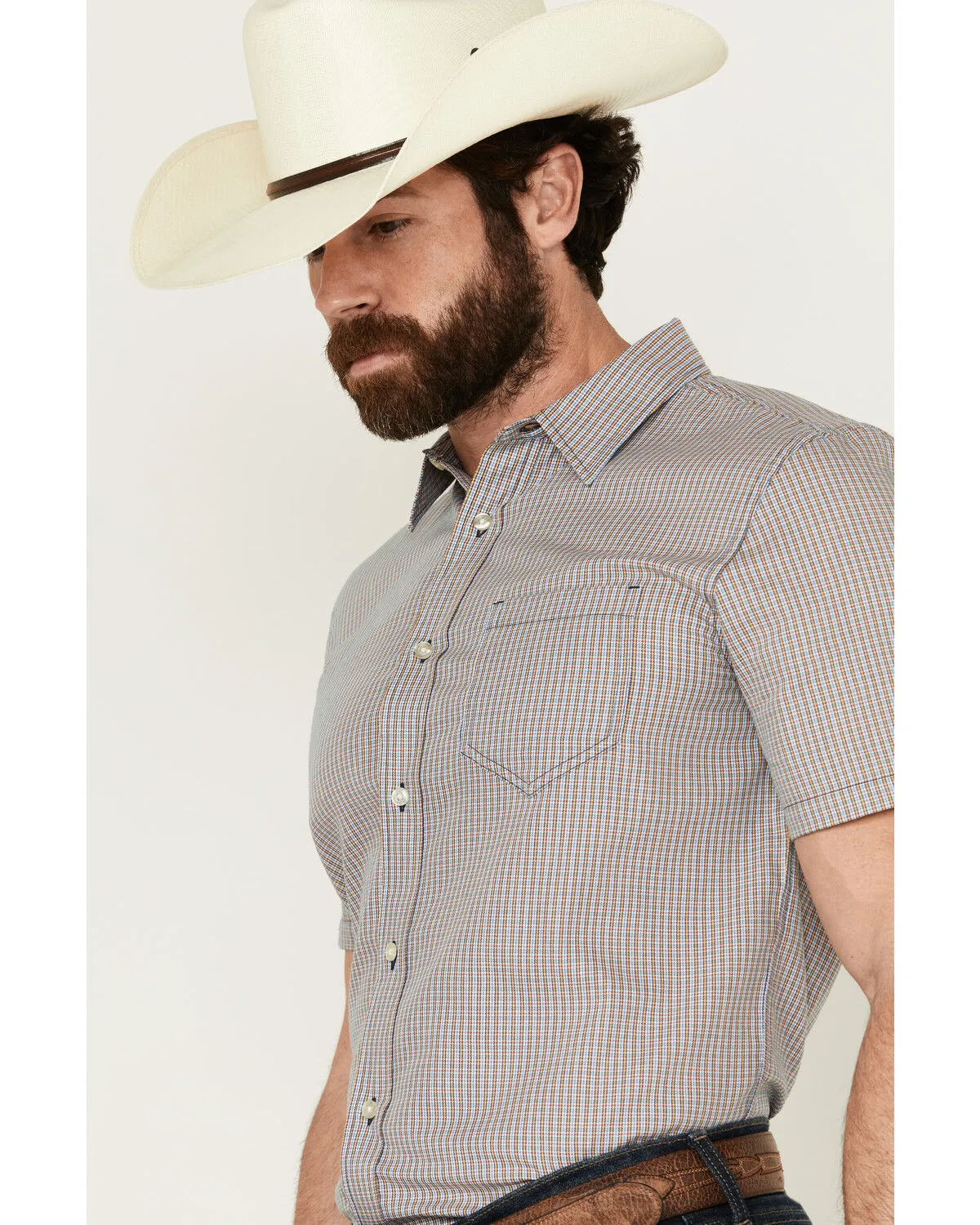 Product Name:  Gibson Men's Gold Cave Plaid Print Short Sleeve Button-Down Western Shirt