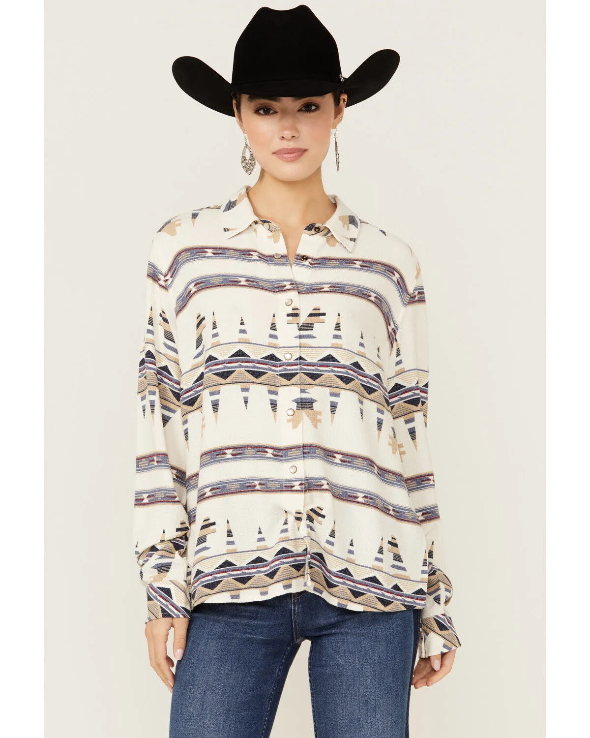 Product Name:  Idyllwind Women's Featherlight Printed Long Sleeve Pearl Snap Western Shirt