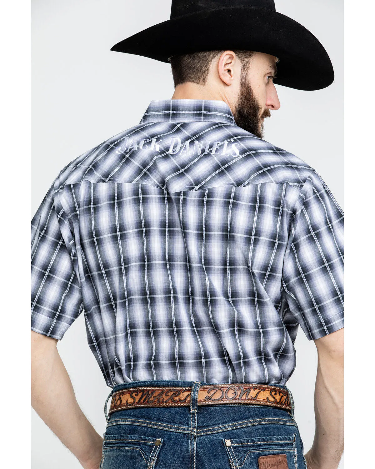 Product Name:  Jack Daniel's Men's Textured Plaid Print Short Sleeve Western Shirt