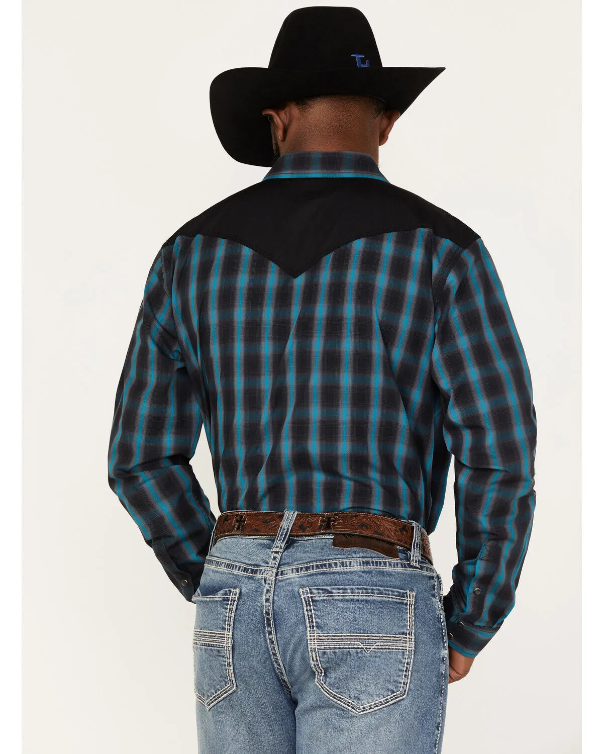 Product Name:  Moonshine Spirit Men's Bandit Small Plaid Print Pearl Snap Western Shirt