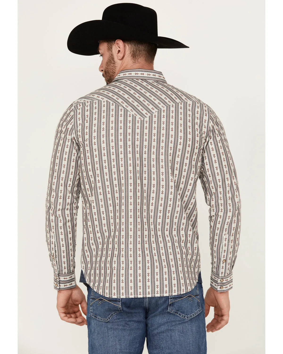 Product Name:  Moonshine Spirit Men's Southern Boy Striped Long Sleeve Pearl Snap Western Shirt