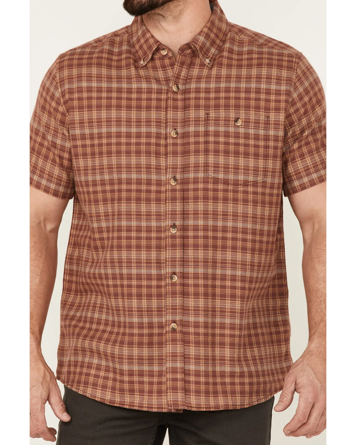 Product Name:  North River Men's Cozy Cotton Small Plaid Short Sleeve Button-Down Western Shirt