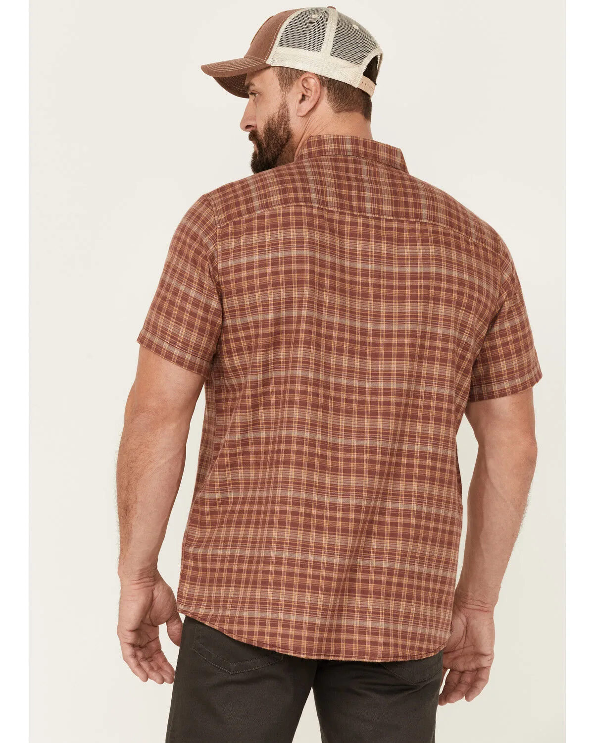 Product Name:  North River Men's Cozy Cotton Small Plaid Short Sleeve Button-Down Western Shirt