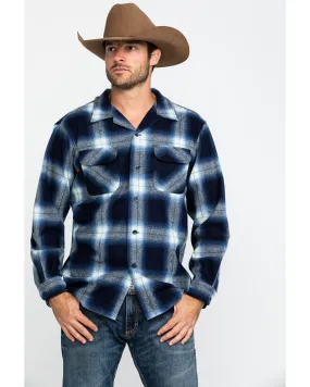 Product Name:  Pendleton Men's Navy Board Oxford Plaid Long Sleeve Western Shirt