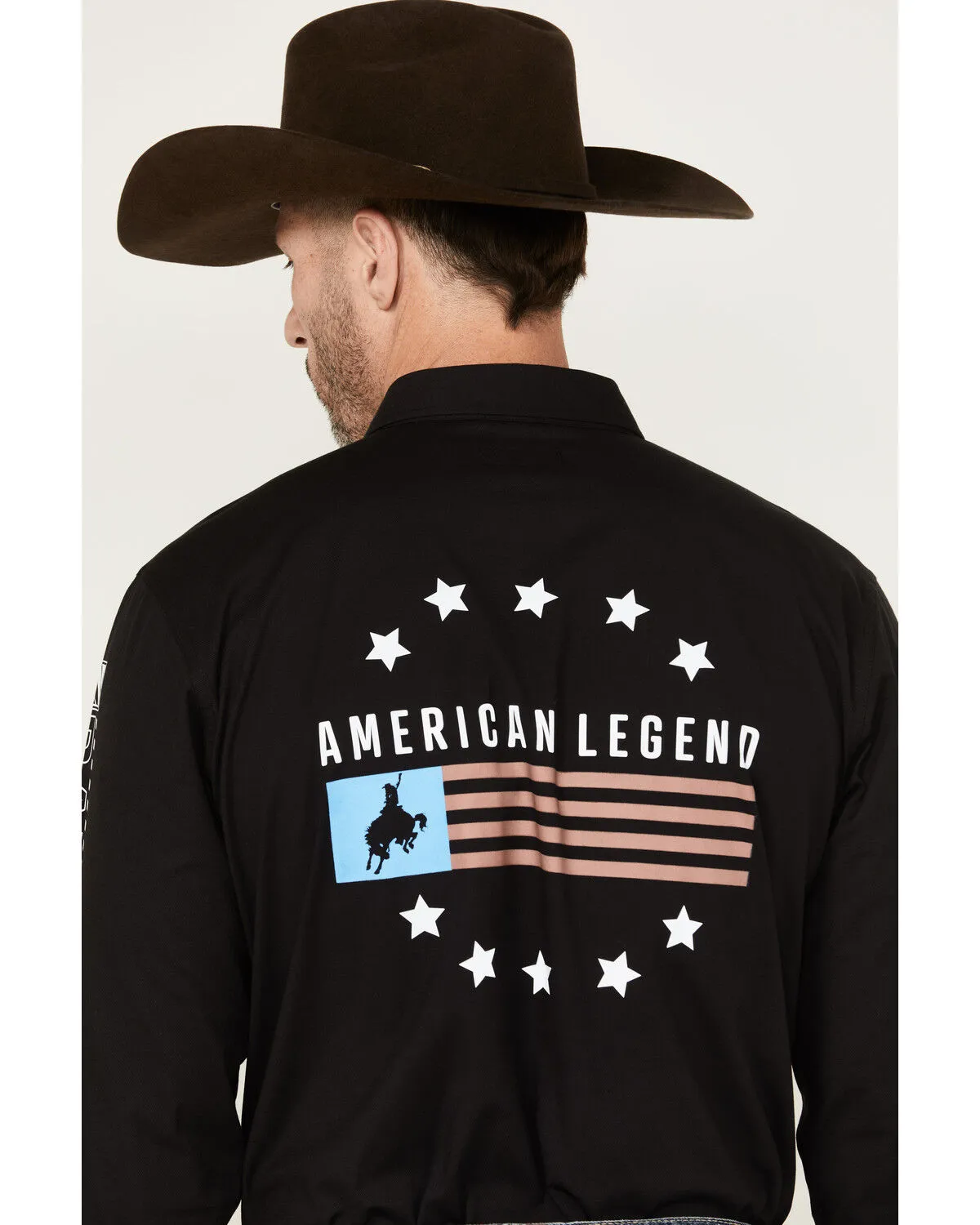 Product Name:  RANK 45® Men's American Legend Logo Performance Twill Long Sleeve Pearl Snap Western Shirt