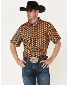 Product Name:  RANK 45® Men's Chisel Geo Print Short Sleeve Button-Down Western Shirt