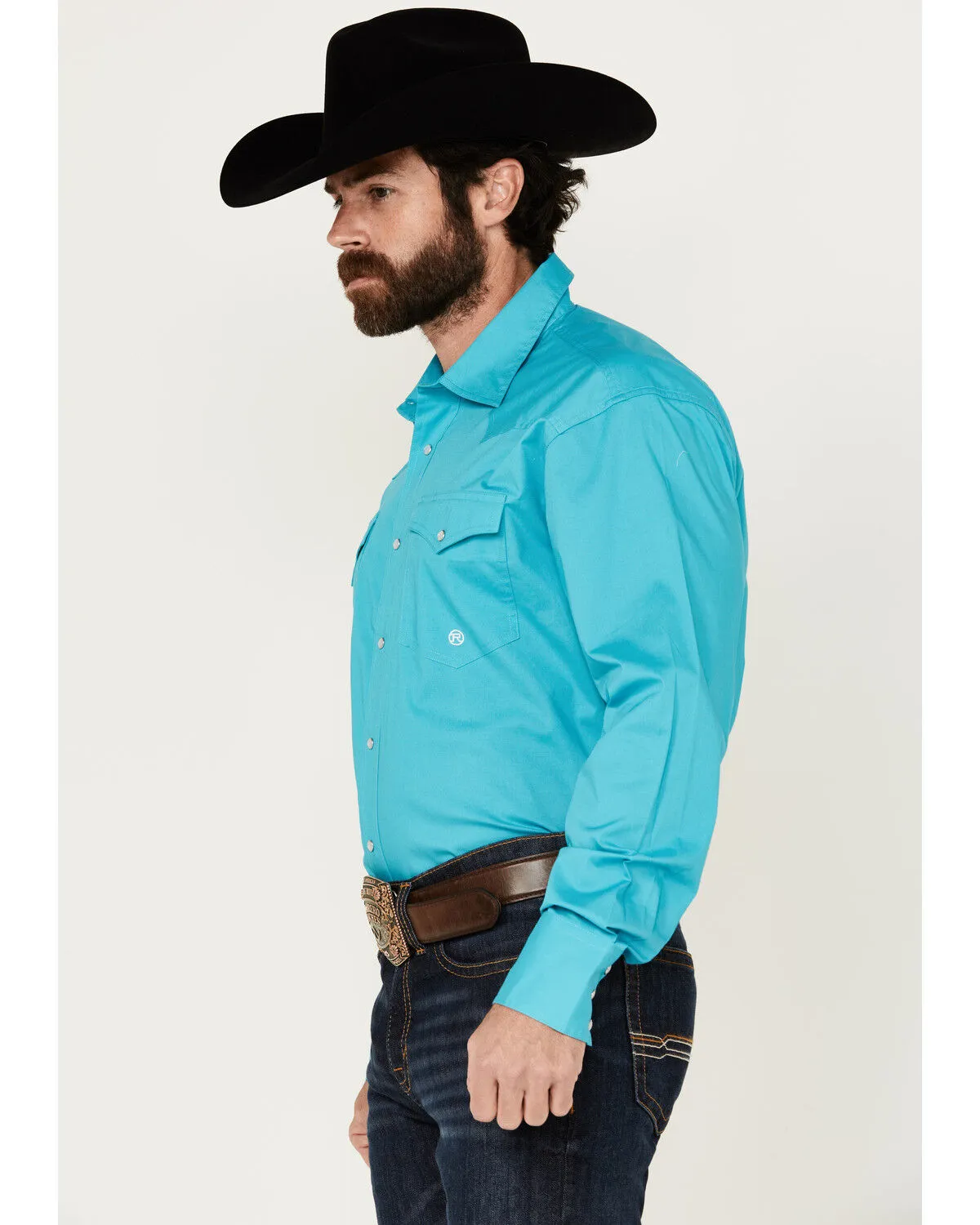 Product Name:  Roper Men's Amarillo Solid Long Sleeve Pearl Snap Stretch Western Shirt - Big & Tall