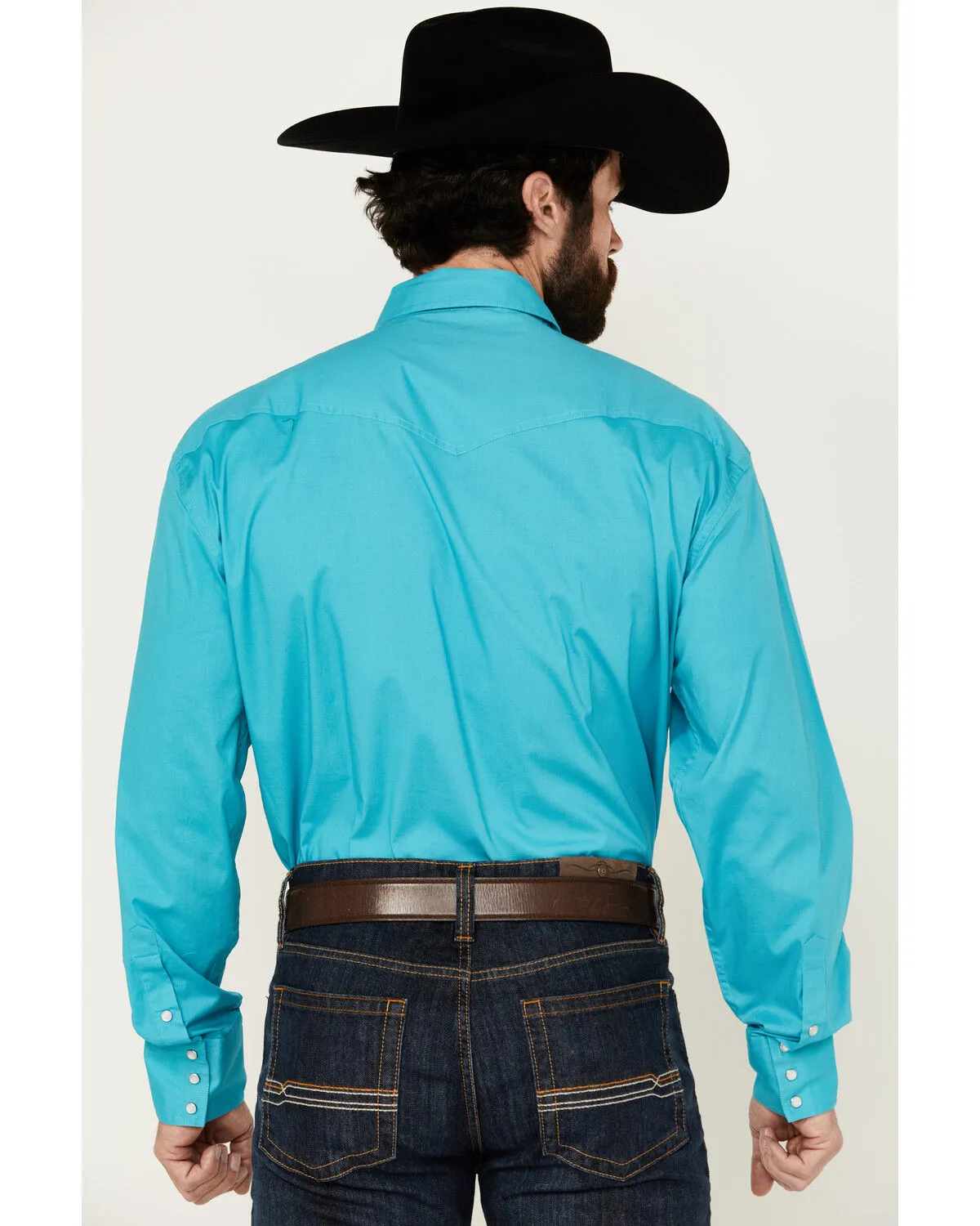 Product Name:  Roper Men's Amarillo Solid Long Sleeve Pearl Snap Stretch Western Shirt - Big & Tall