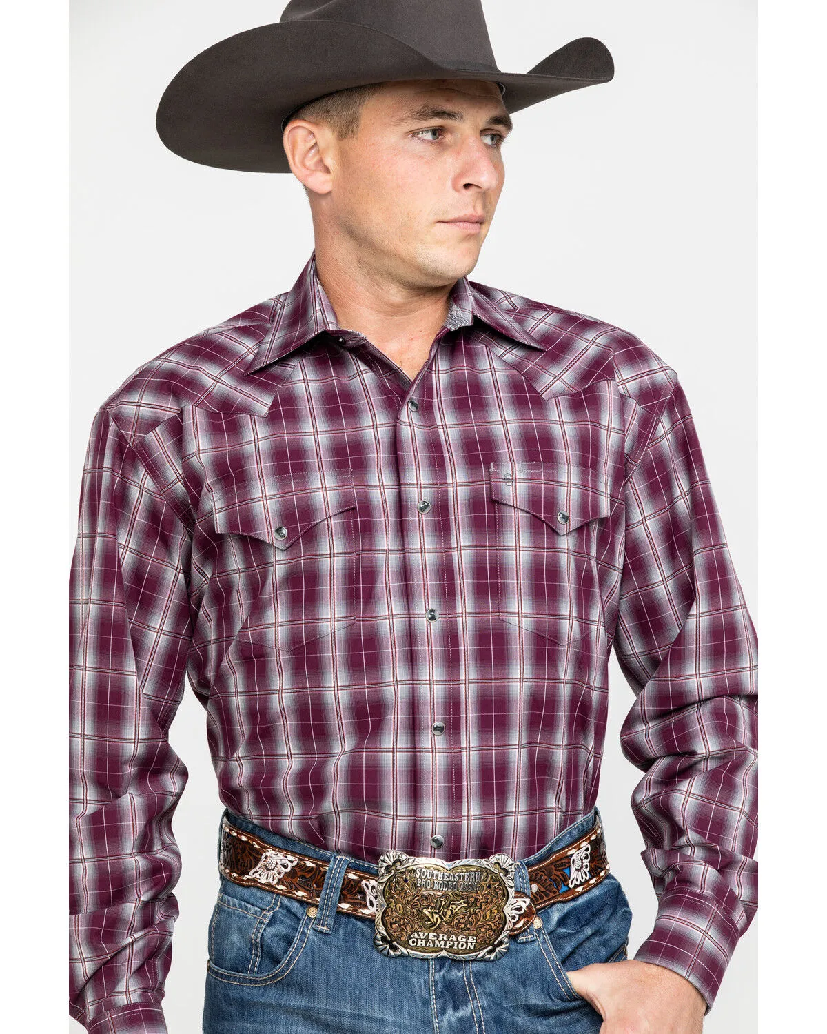 Product Name:  Stetson Men's Cedar Ombre Plaid Long Sleeve Western Shirt