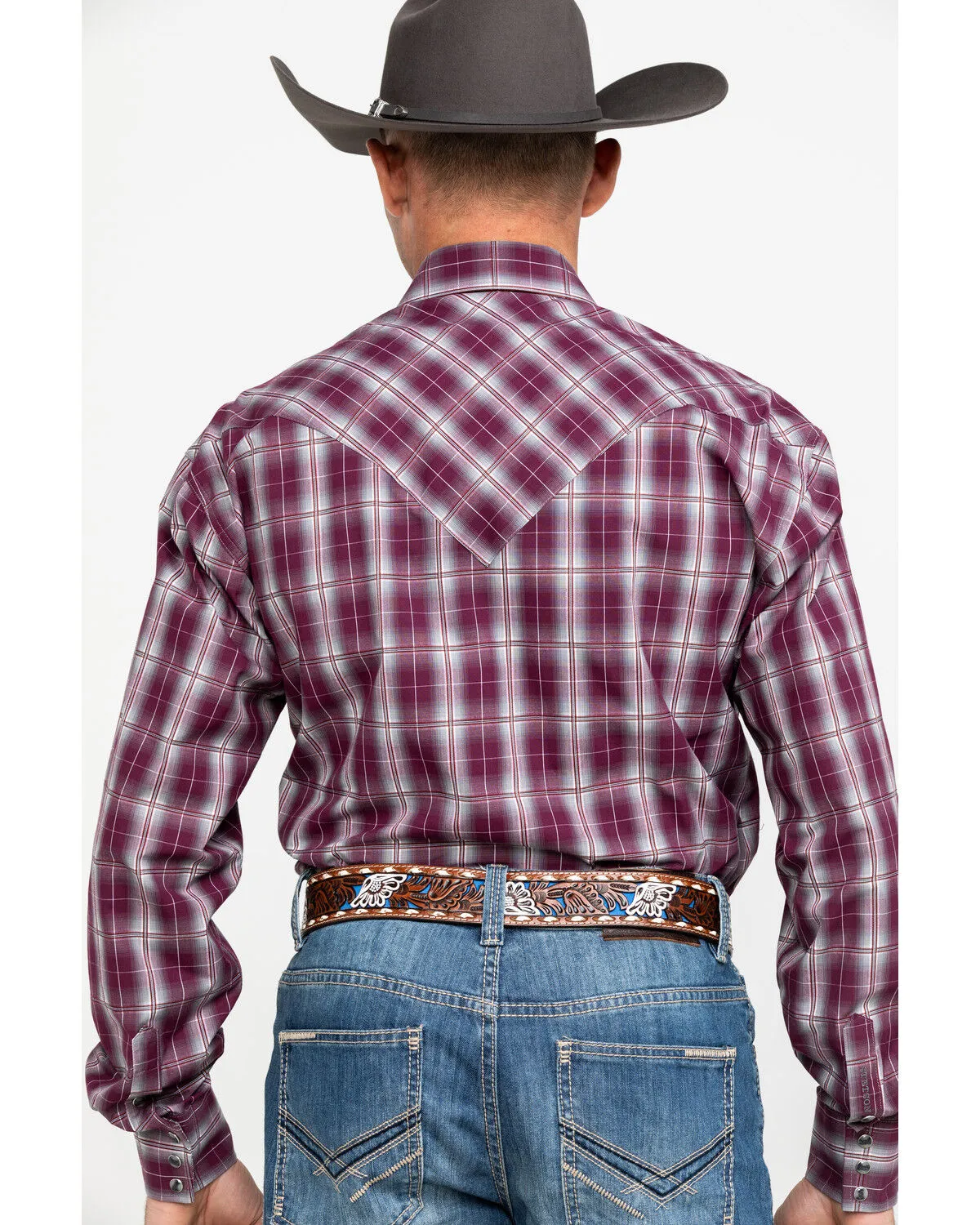 Product Name:  Stetson Men's Cedar Ombre Plaid Long Sleeve Western Shirt